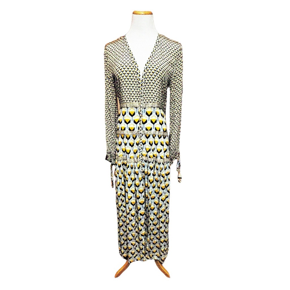 TAJ by SABRINA CRIPPA Geometric Maxi Dress S